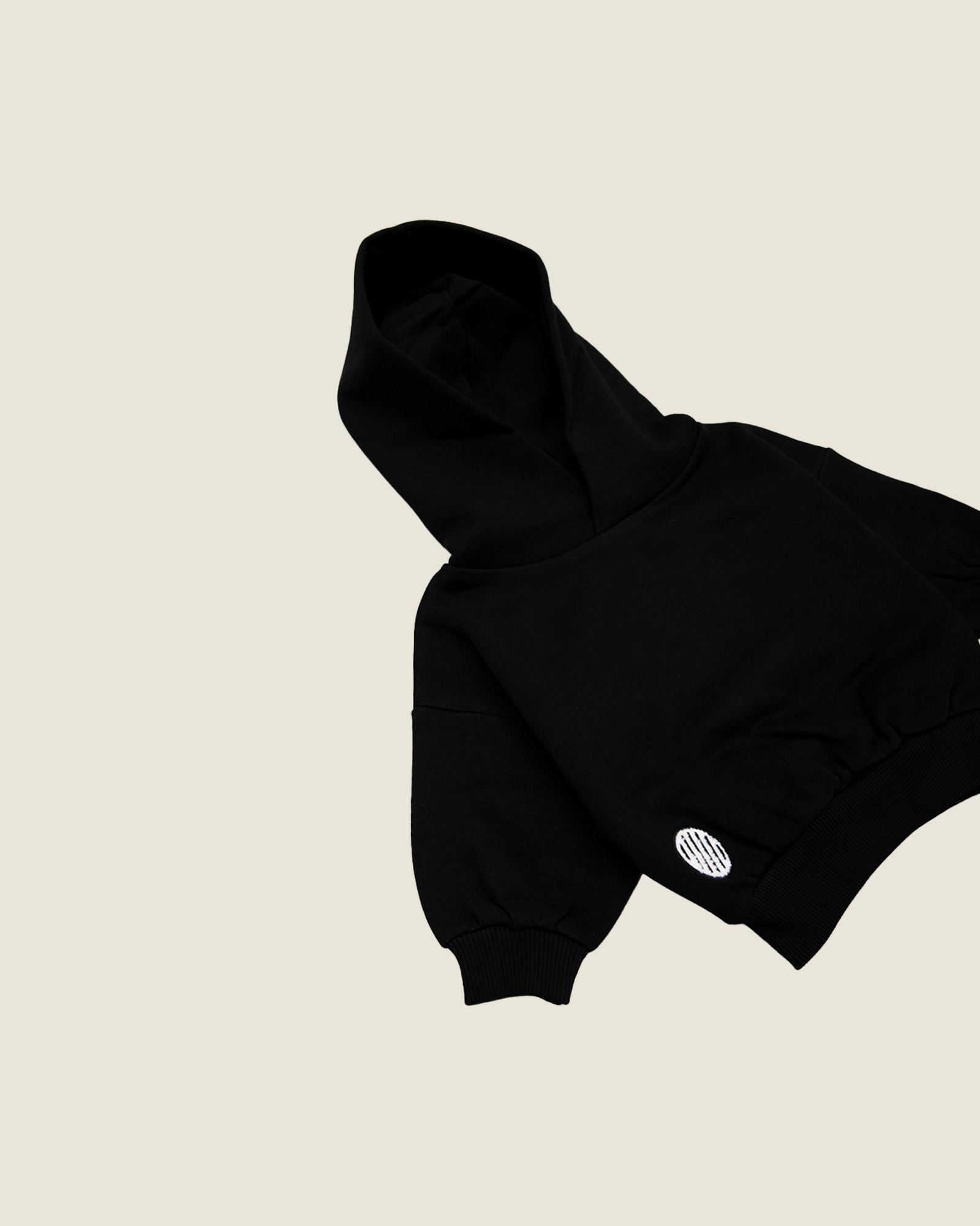 baby chunky hoodie - black
