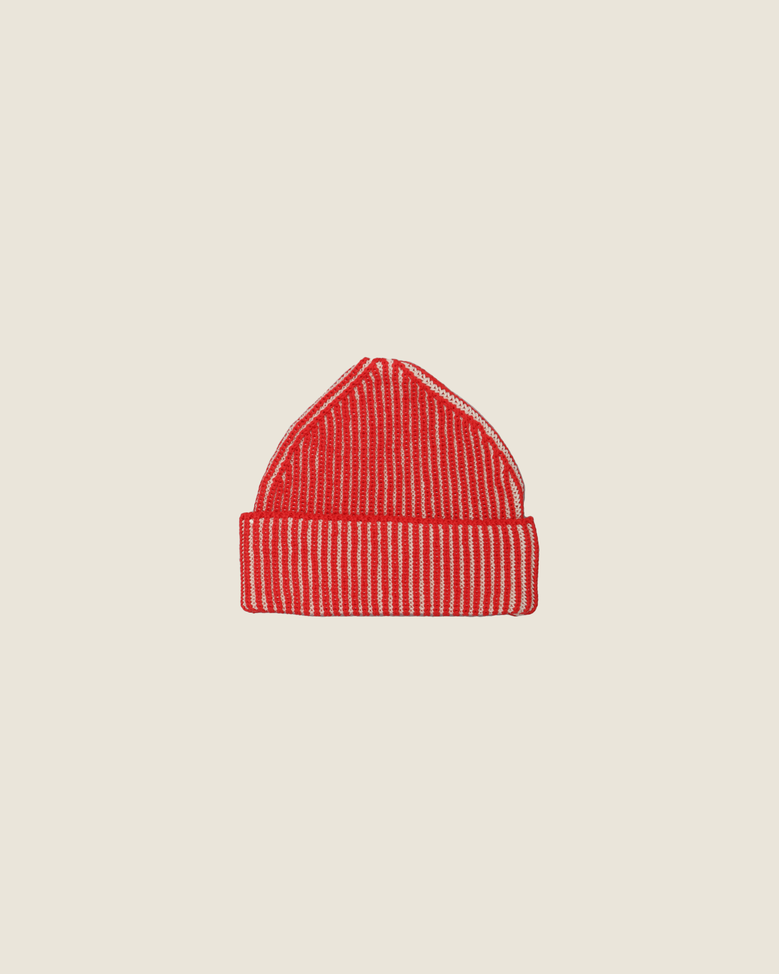 chunky knit beanie - red