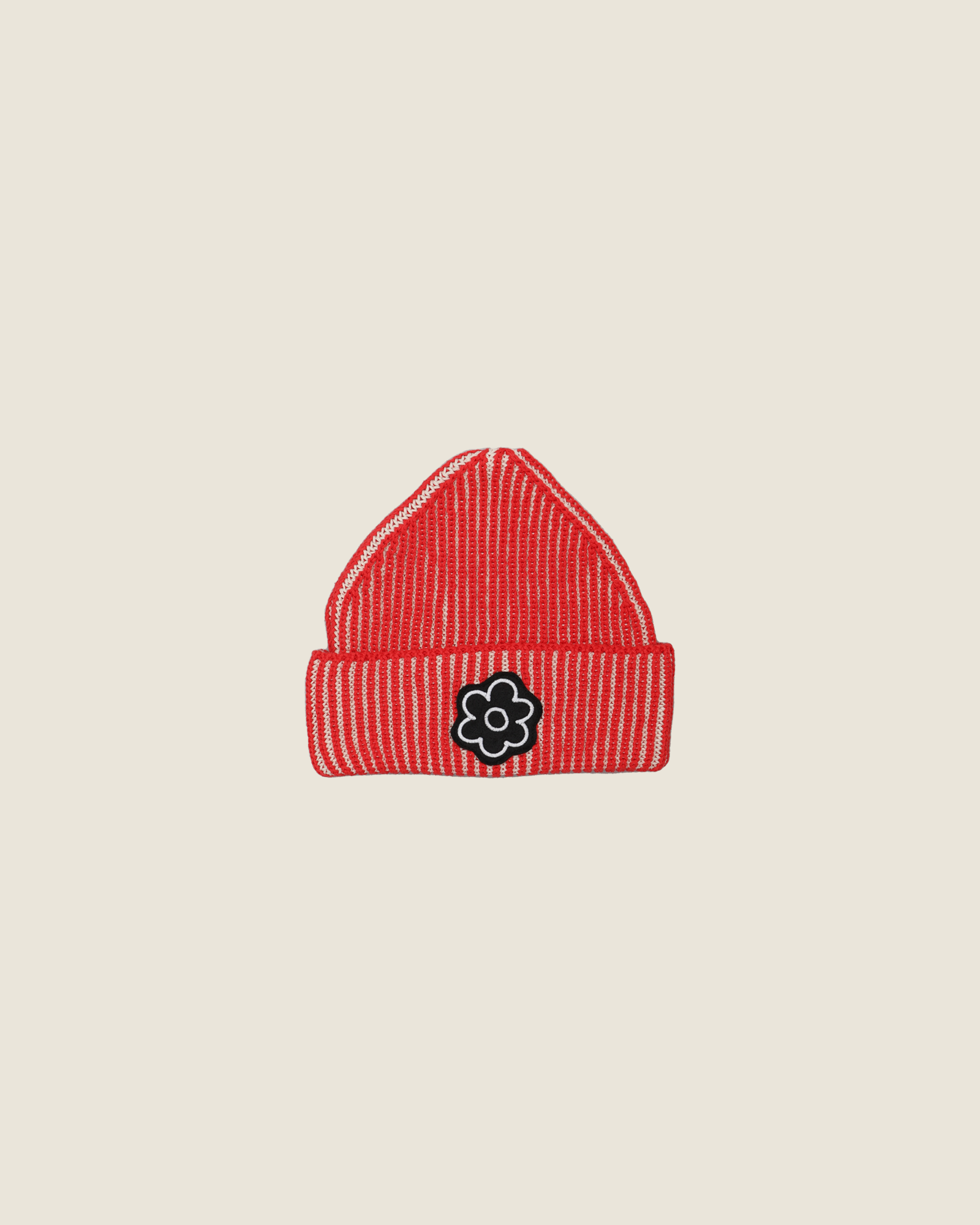 chunky knit beanie - red