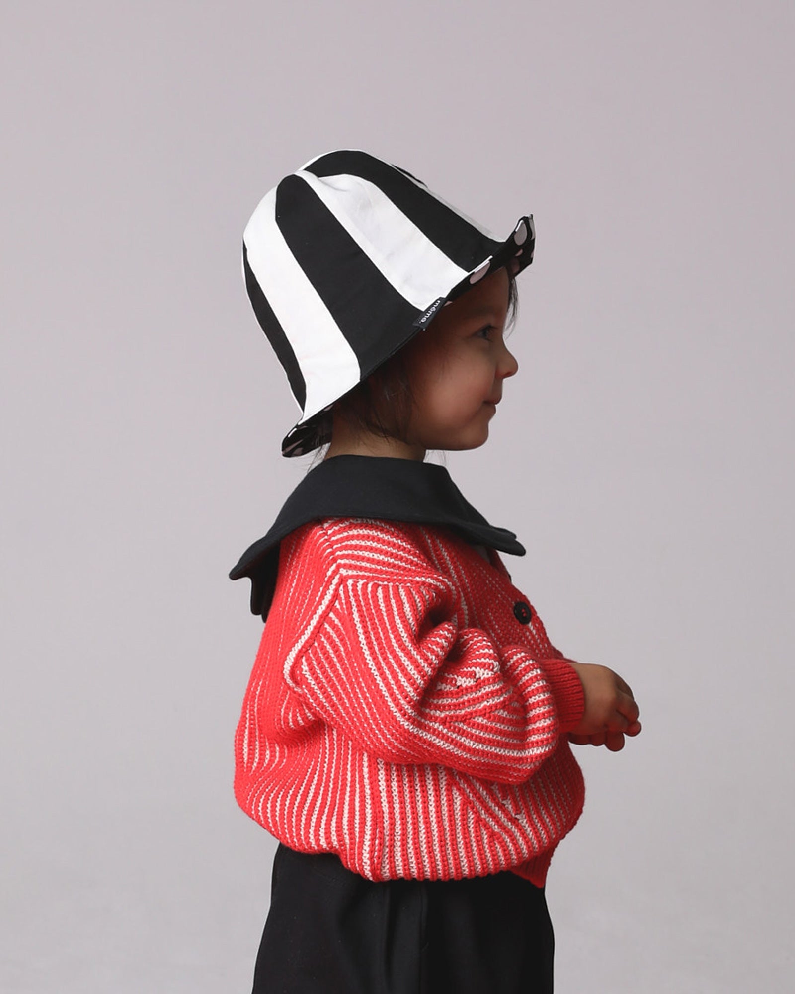 Reversible Tulip Hat in Stripes/Dots