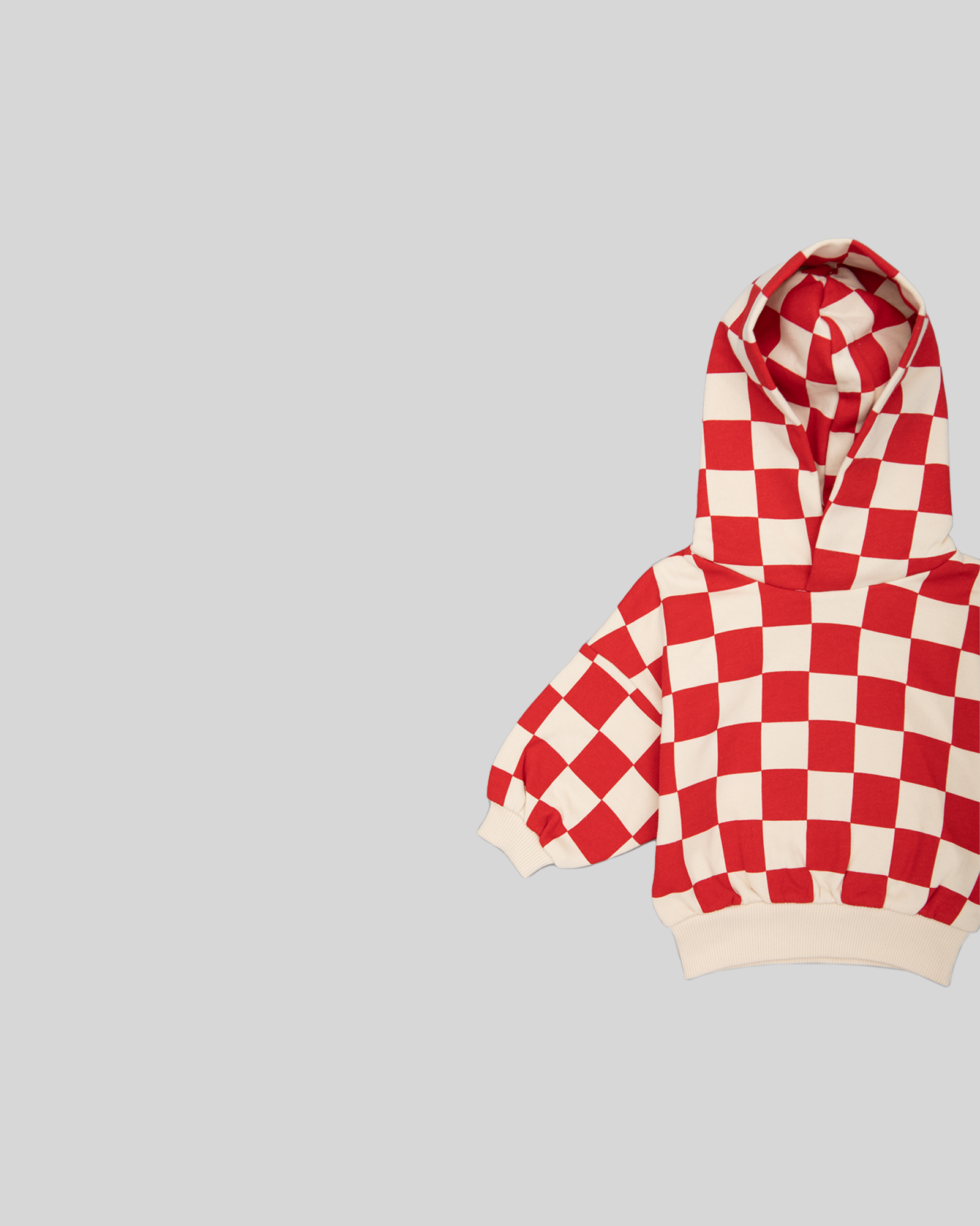 baby chunky hoodie - red checkers