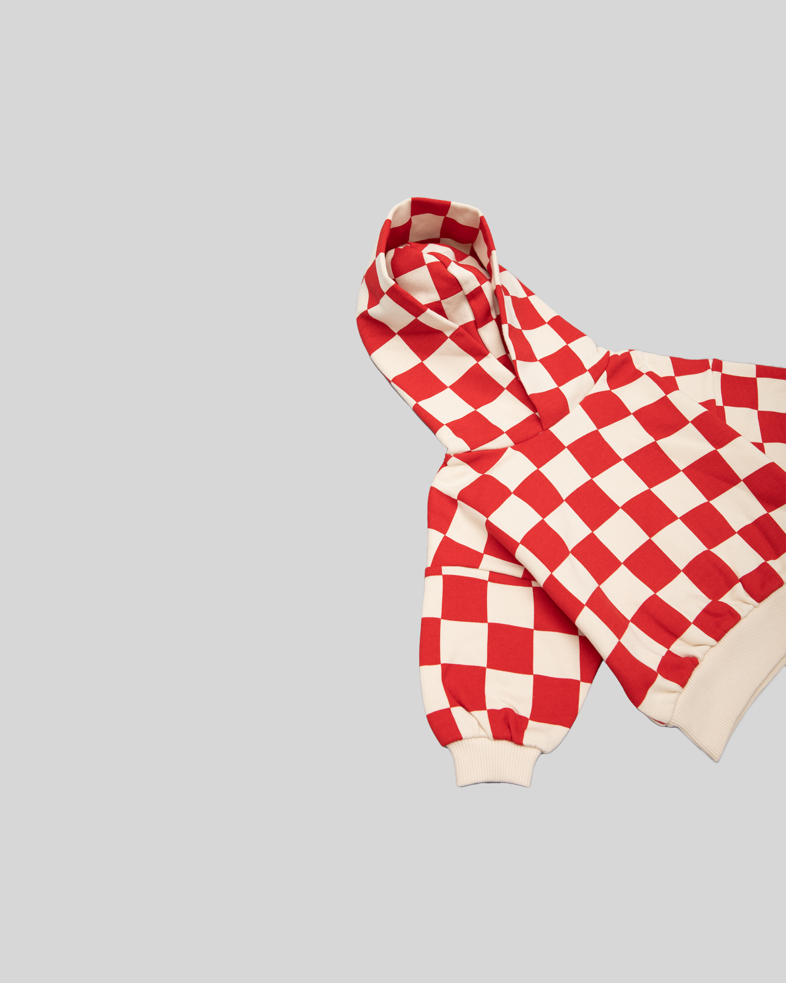 baby chunky hoodie - red checkers