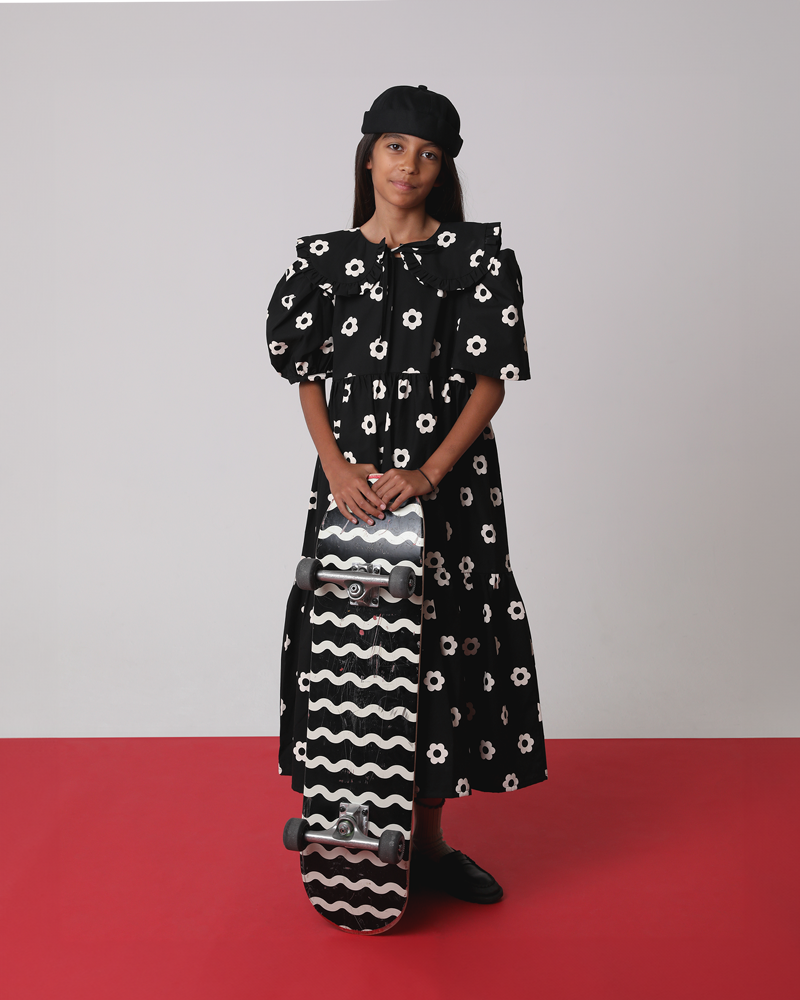 robe asymétrique max - pois marguerite