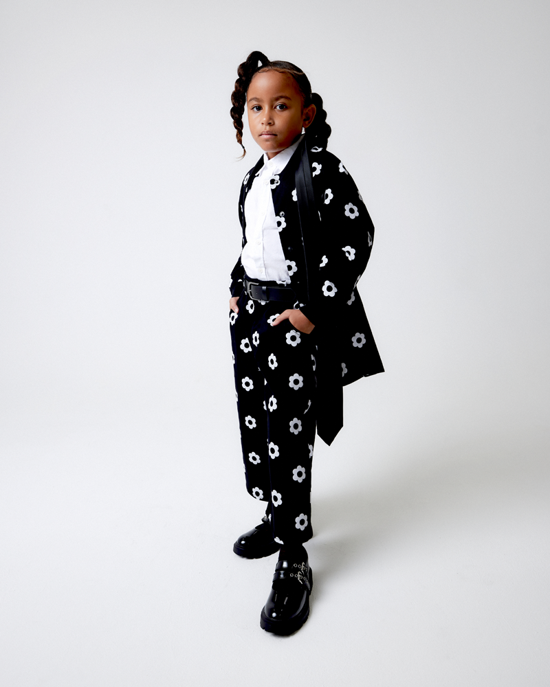 8Y - Mercy Longline Varsity Jacket in Daisy Dots