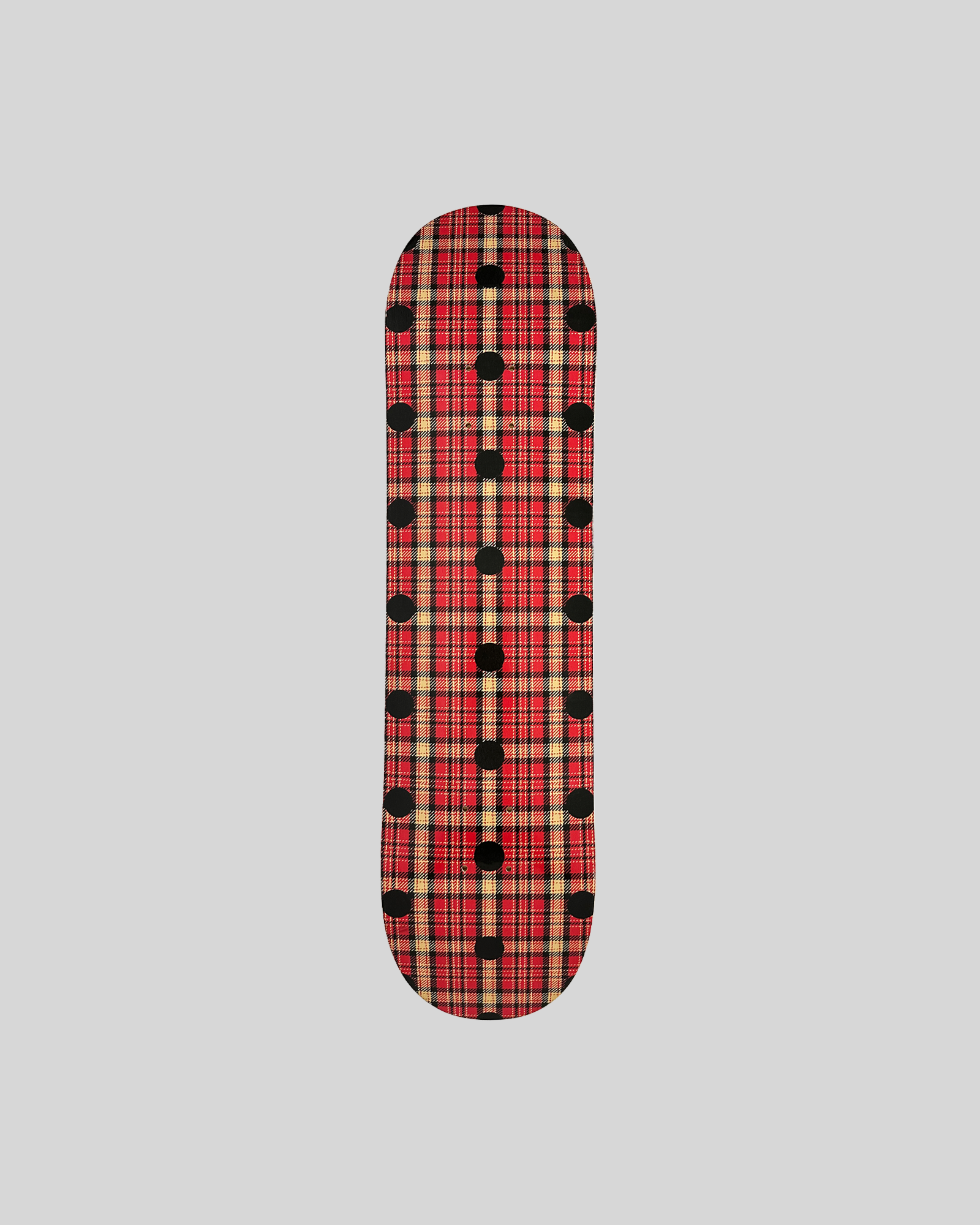 Skateboard - Red Plaid Dots