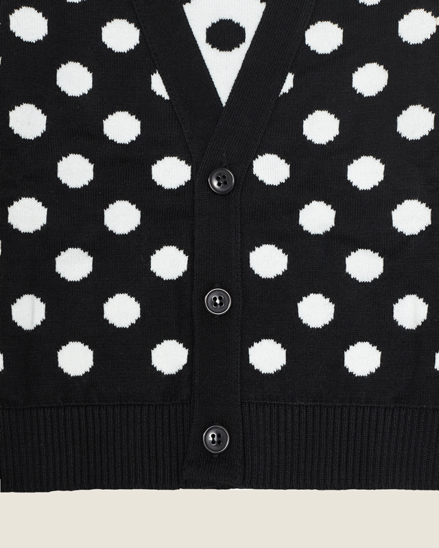 cardigan tricoté pour bébé - à pois