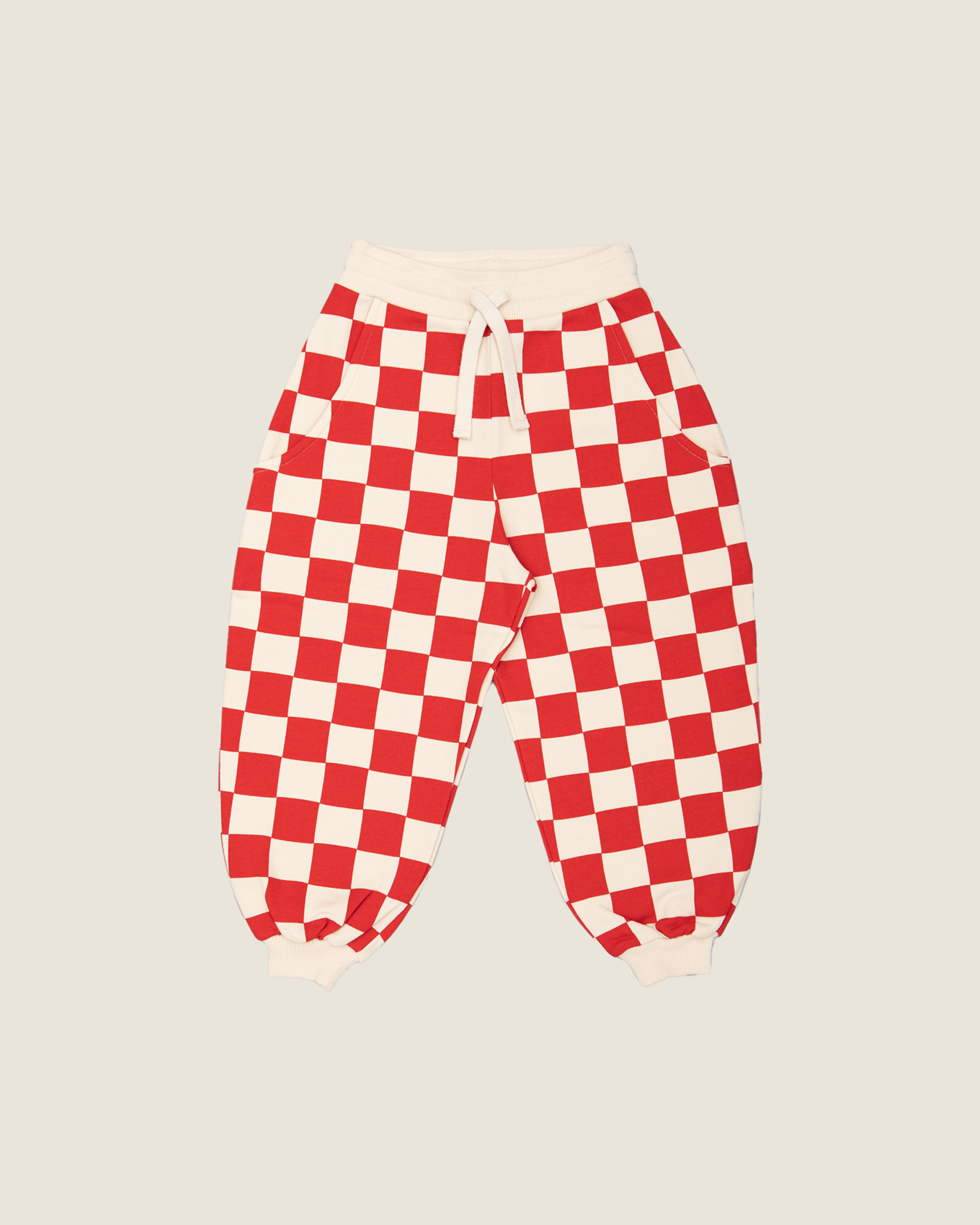 enfants - pantalon de salon épais - damier rouge