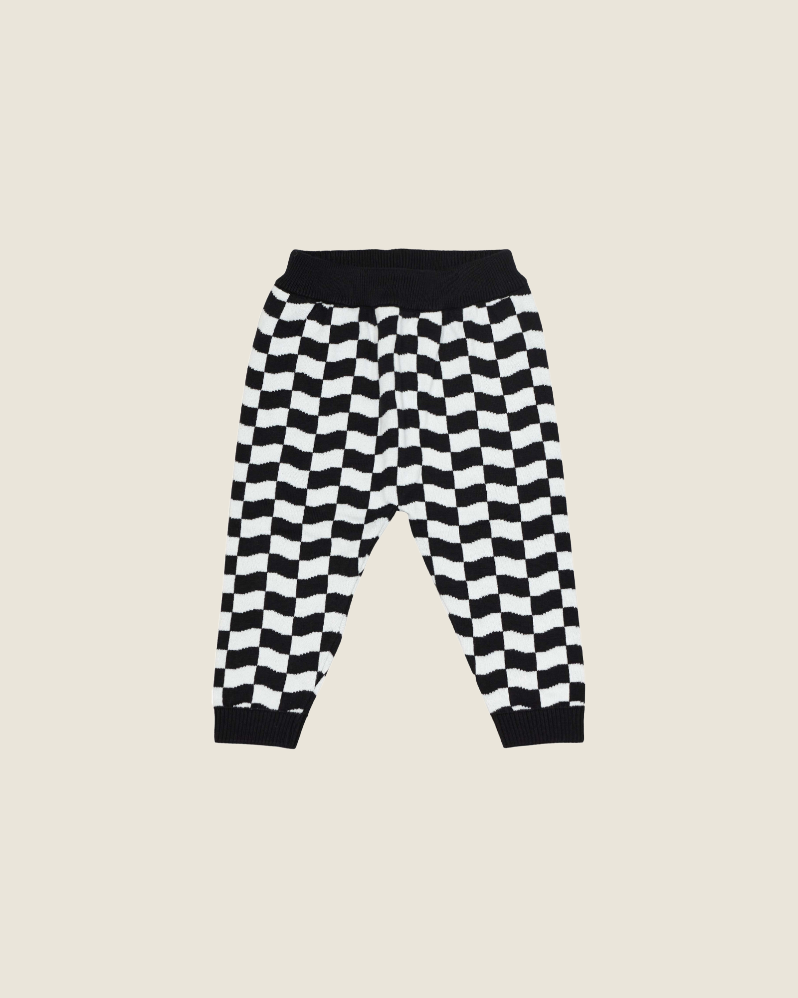 baby knit pant - wavy checkers